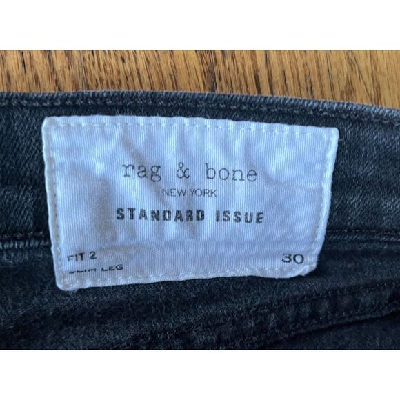 Rag & Bone New York Black Standard Issue Fit 2 Slim Leg Jeans Pants Mens Size 30 - Picture 4 of 9